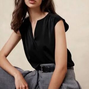 Banana Republic Dolman Black Short Sleeve Blouse